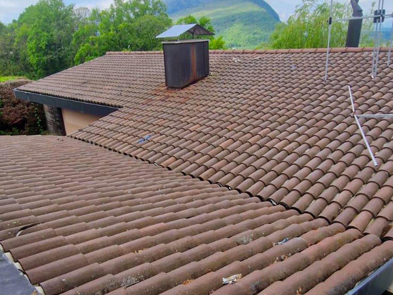 avant remplacement tuile fibrociment par terre cuite